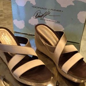 Donald J Pliner Bose Metallic Cork Wedges